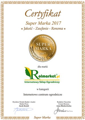 Certyfikat Super Marka 2017 dla Rolmarket.pl